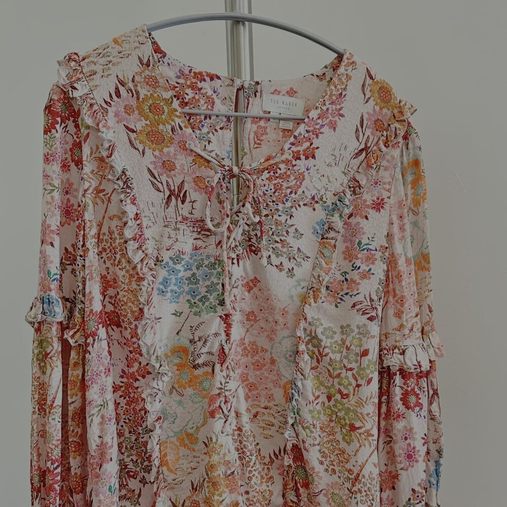 Ted Baker floral boho chic blouse, Ted Baker size 2 - Picture 3 of 9